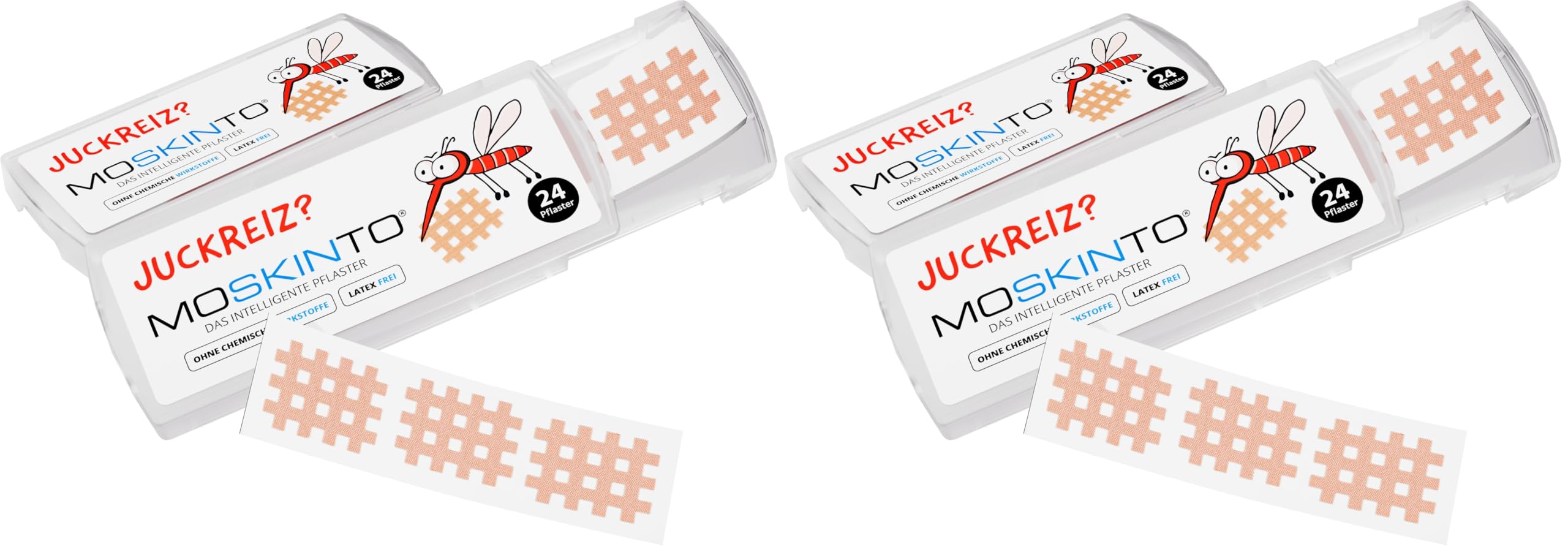 Moskinto Mückenpflaster für Kinder und Erwachsene - zur Anwendung bei Mückenstichen und Insektenstichen - lindert Juckreiz - Beige - 24 Pflaster (Packung mit 2)