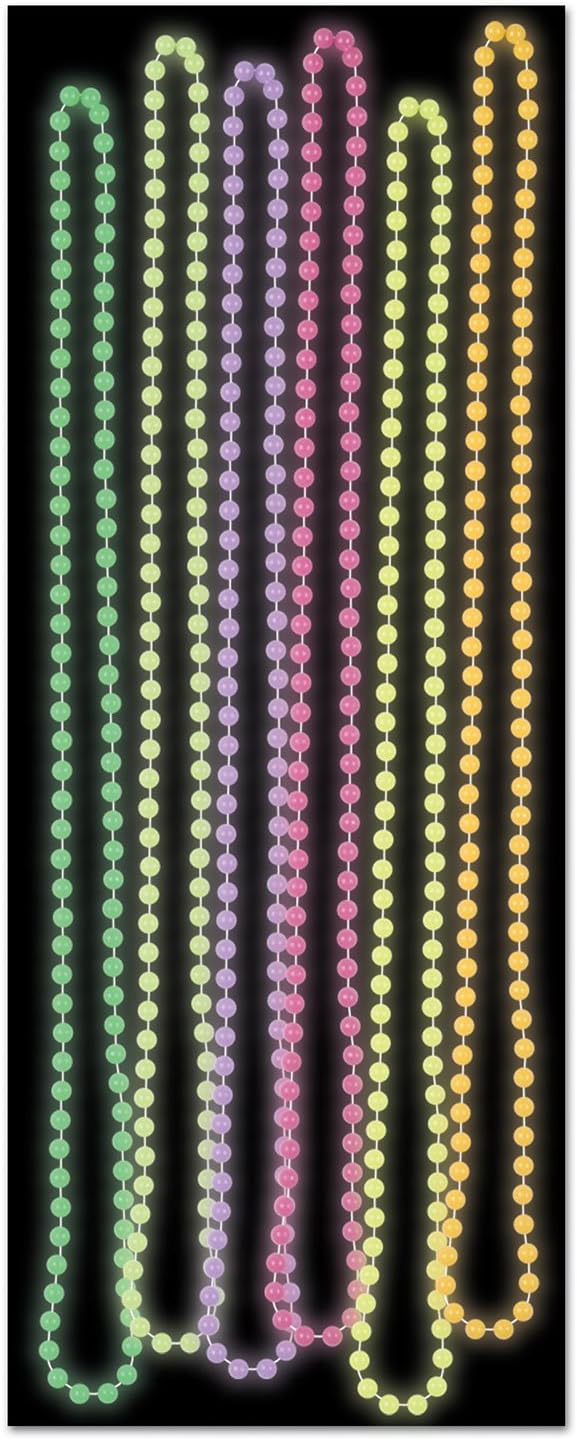 Glow in The Dark Party Beads, 7mm x 33"