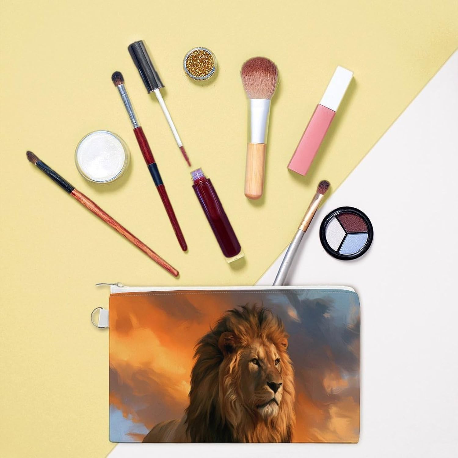 Savanna Male Lion Sunset Coin Purse Change Purse Pouch Wallet
