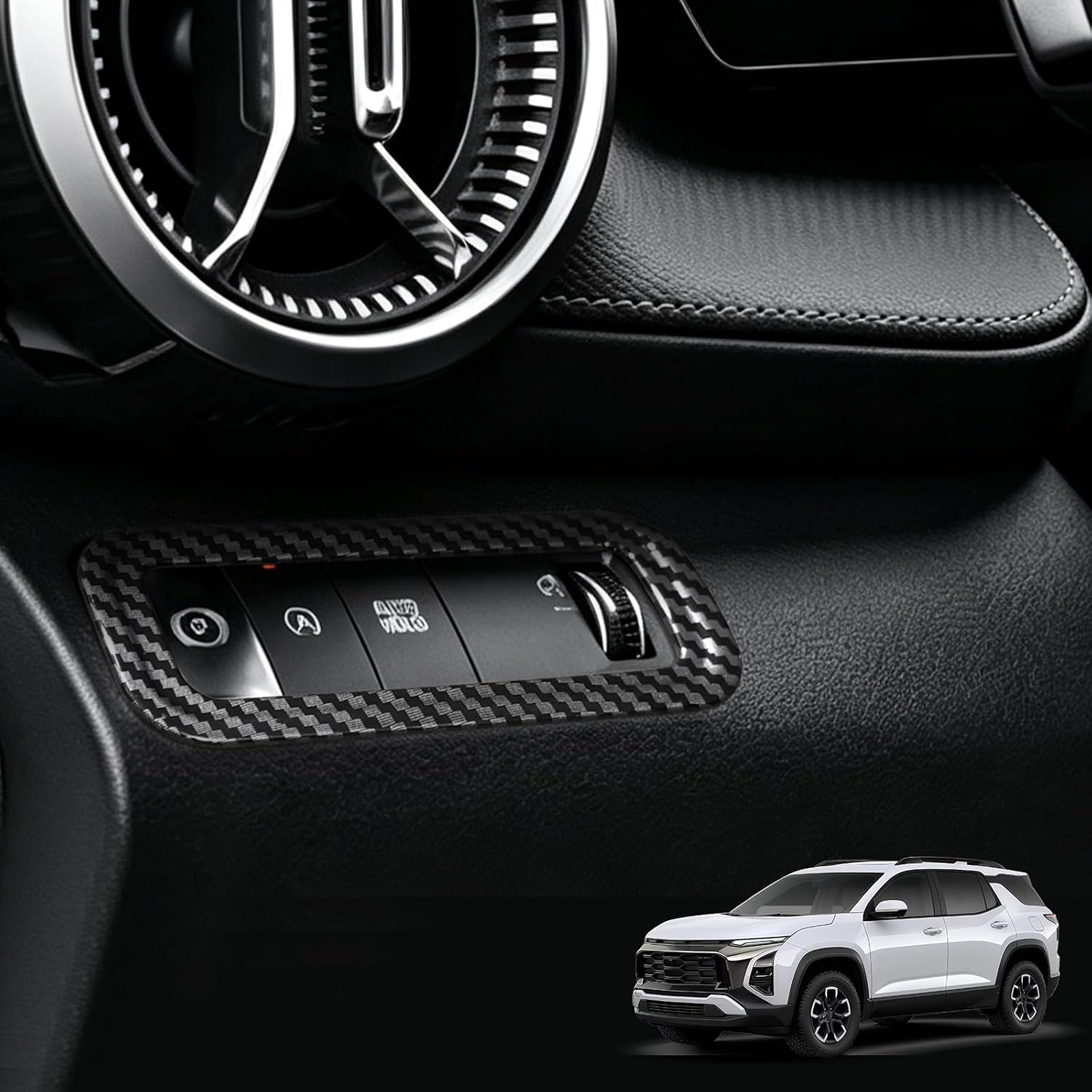 YOUTOOCAR Headlight Control Panel Cover Compatible with Chevy Equinox 2025-2026 Accessories (Carbon Fiber Pattern)