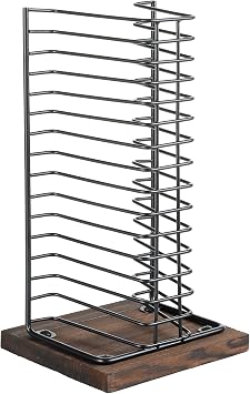 MyGift CD Storage Rack, 15 Disc Jewel Case Holder, Black Metal Stand