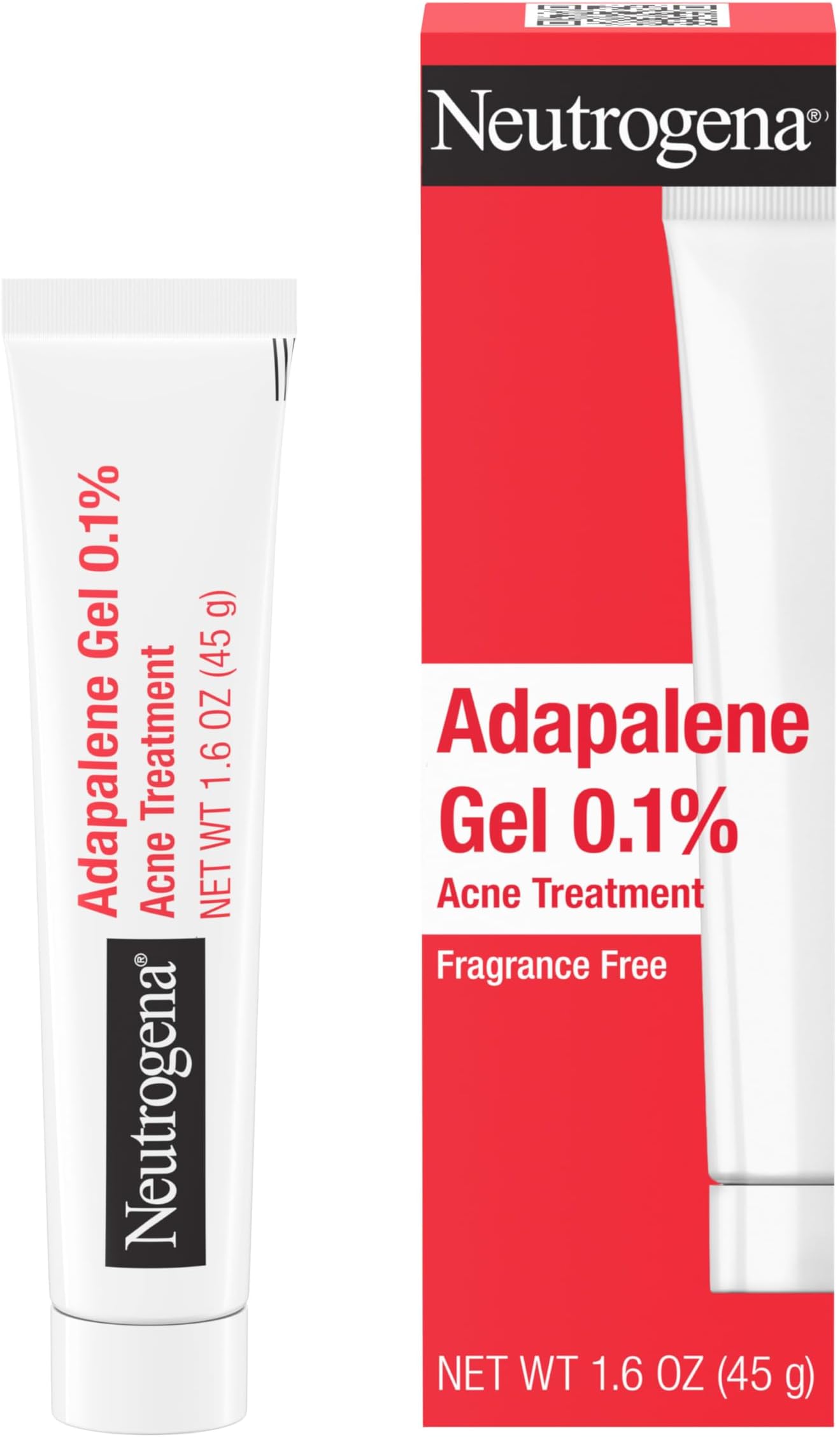 Neutrogena 0.1% Adapalene Gel Acne Treatment, Topical for Acne, Adapalene Medication for Blemishes, Once Daily Topical Retinoid to Prevent Breakouts, Oil & Fragrance-Free, 1.6 oz