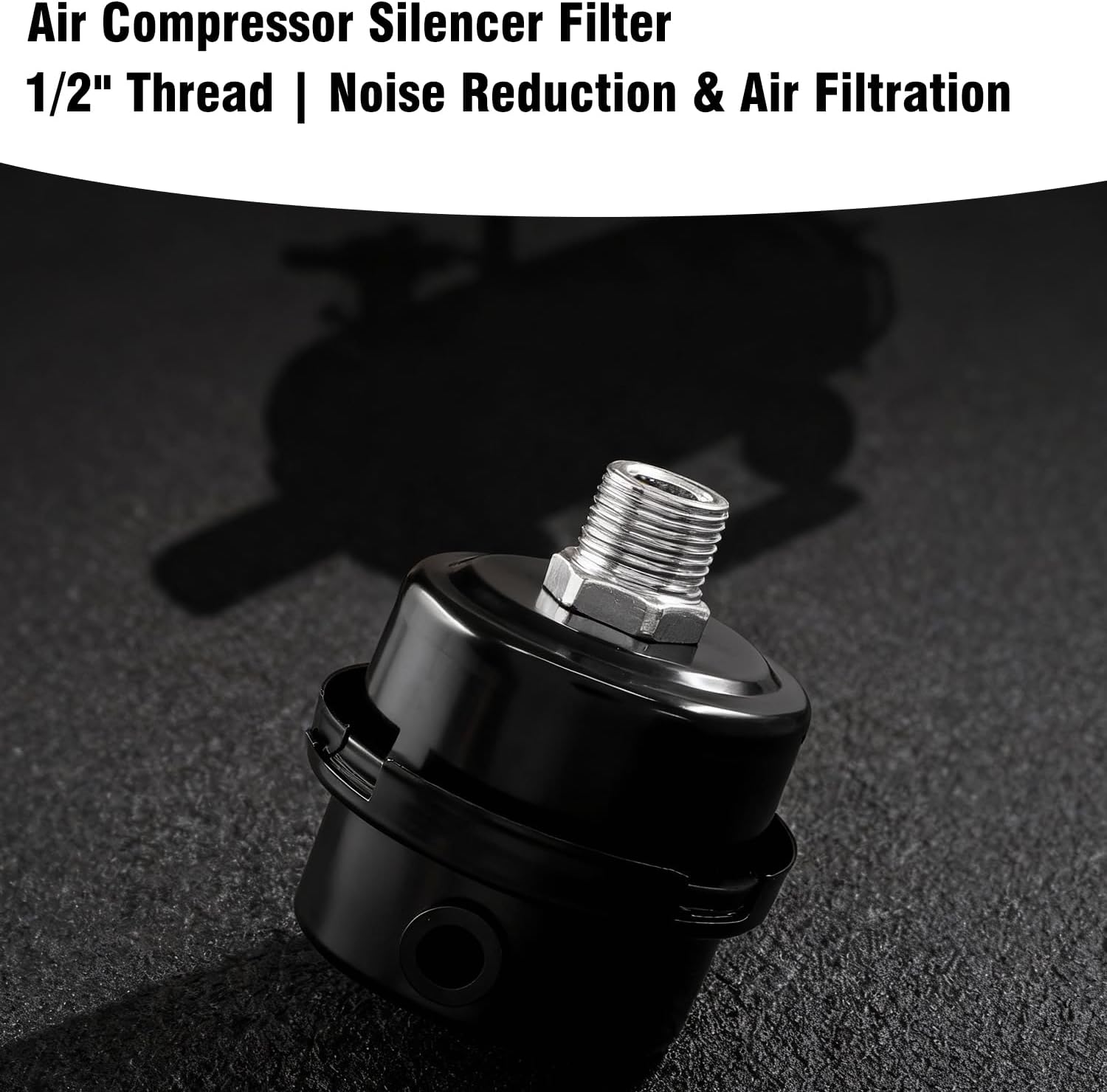Air Compressor Silencer Filter - 1/2" Thread Metal Intake Filter Sound Muffler Replacement Part, 20mm Metal Air Compressor Filter Noise Muffler