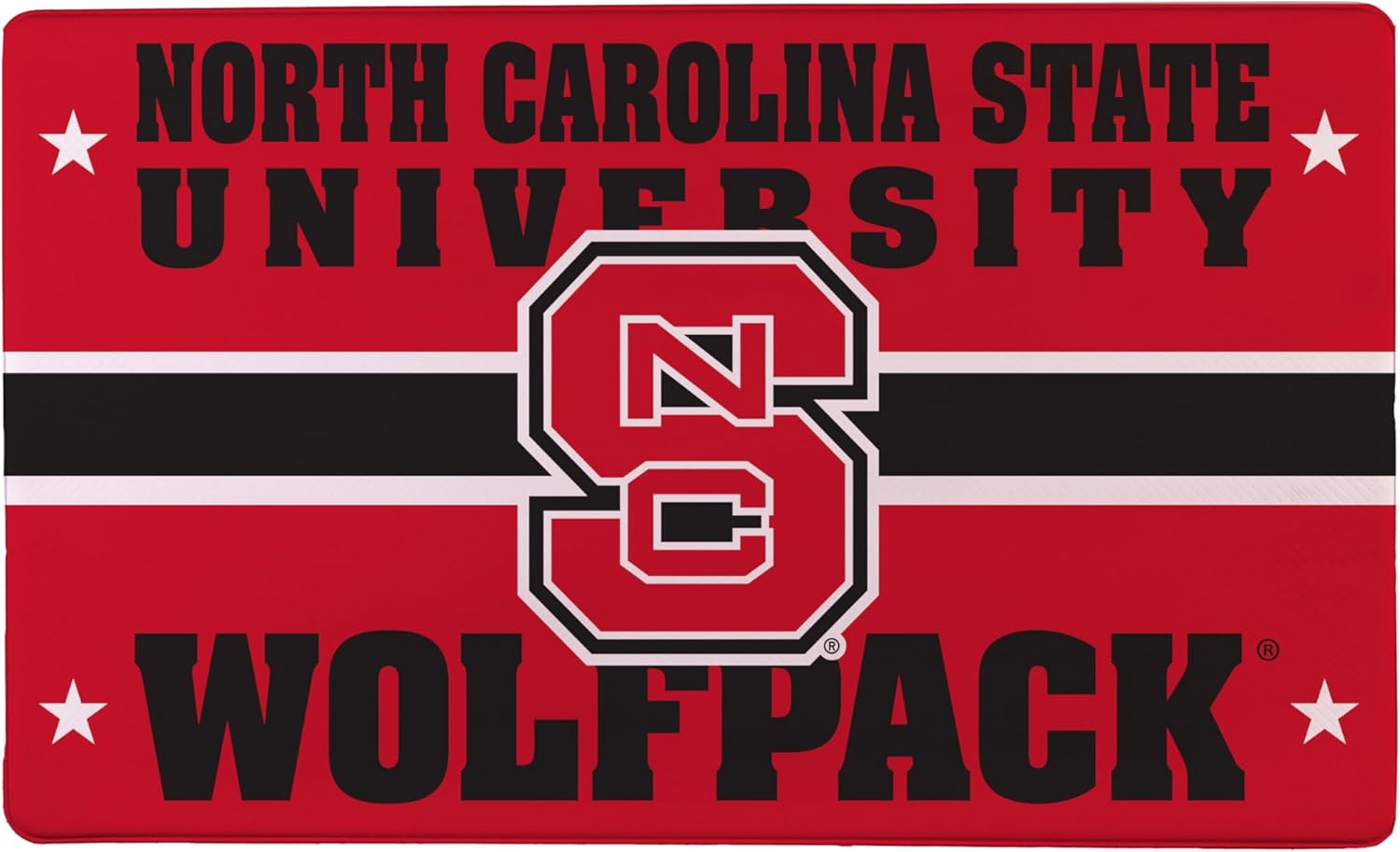 NCAA North Carolina State University Indoor Entrance Welcome Mat, 30"x18" Anti-Fatigue Kitchen Mats and Rugs, Non Slip Backing, Waterproof Ergonomic Comfort Mat for Entryway, Office, Dorm, Man Cave