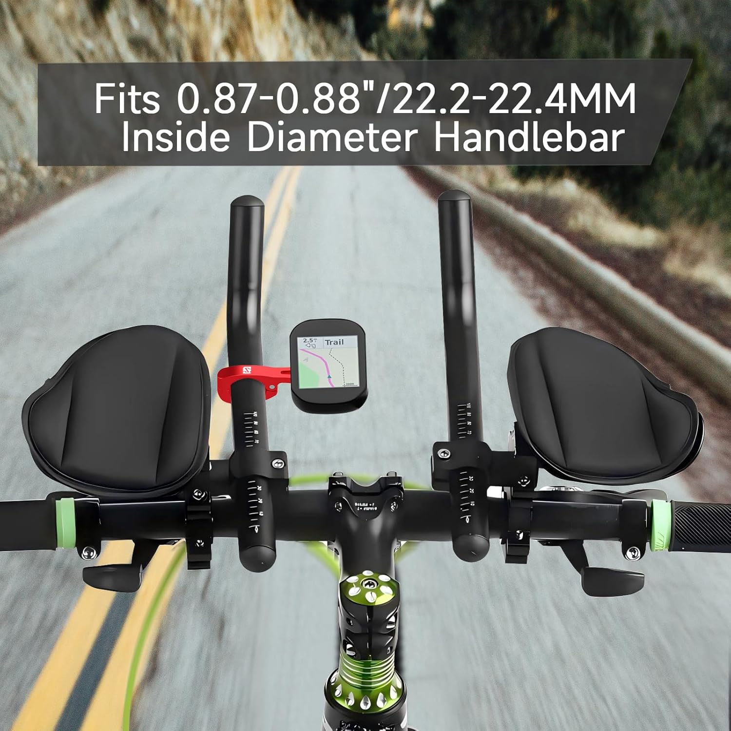 Garmin Bike GPS Computer Mount,Aero Bars Mount Designed for 22.2mm & 22.4mm Handlebars,Bicycle Bracket Work for Wahoo,for Bryton,for Cateye & for Gopro,Bicycle Light Bracket for Sport Camera