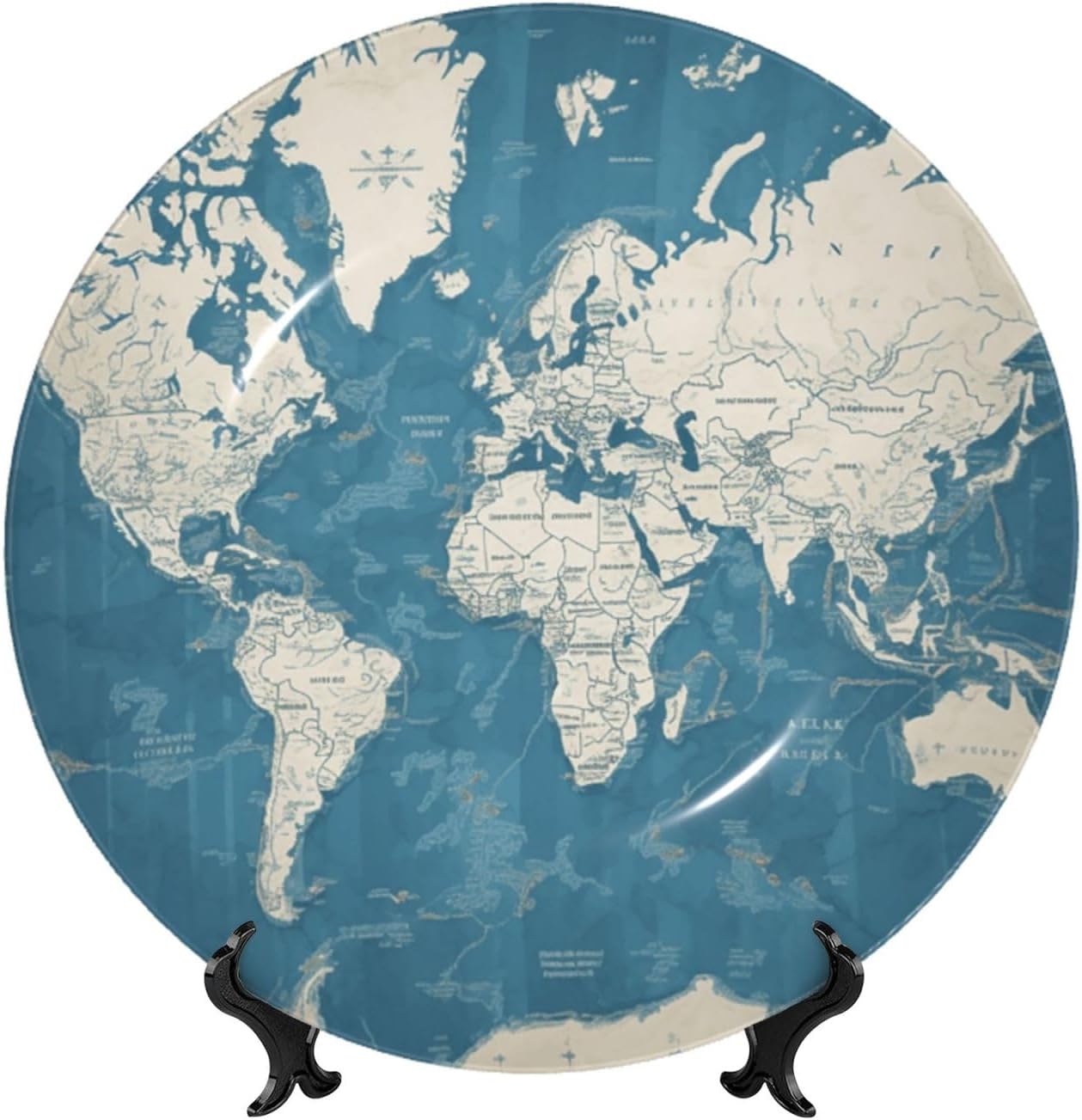 Decorative Plate Art Crafts Bone China Decorative Plate with Display Rack Souvenir Wall Decor Ceramic Ornaments Dinner Plates Ceramic Decoratives Plates for Home Office 10in