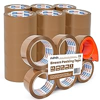 Vista 9 de ADHES - Cinta de embalaje marrón con dispensador, 2.6 mil, 1.88 pulgadas x 55 yardas, 6 rollos de cinta de envío resistente para cajas de mudanza