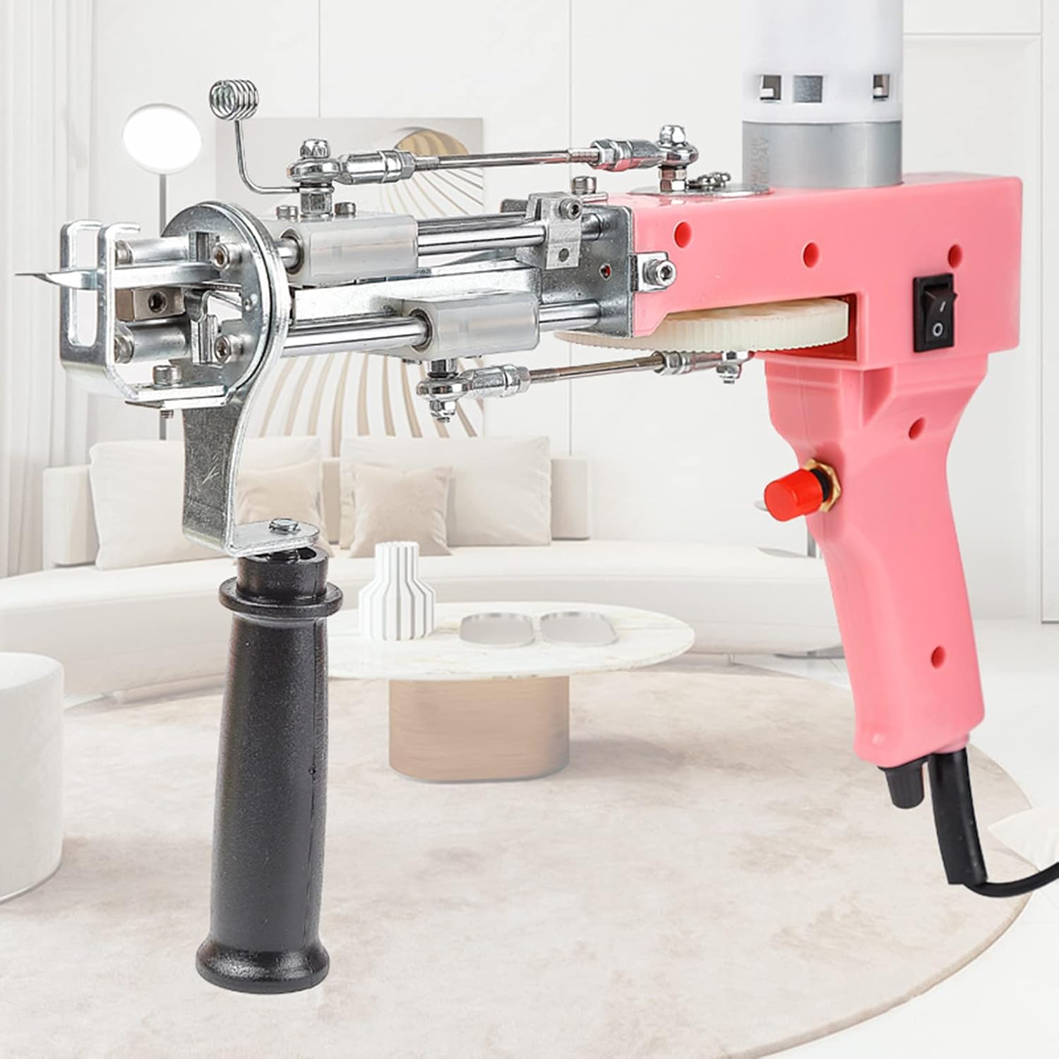 Electric Carpet Tufting Gun, 2 in 1 Rug Making Gun Art Carpet Weaving with Cut Pile and Loop Pile, Automatic Electric Machine Tufting Gun for Handmade DIY Beginners - Weaving Art