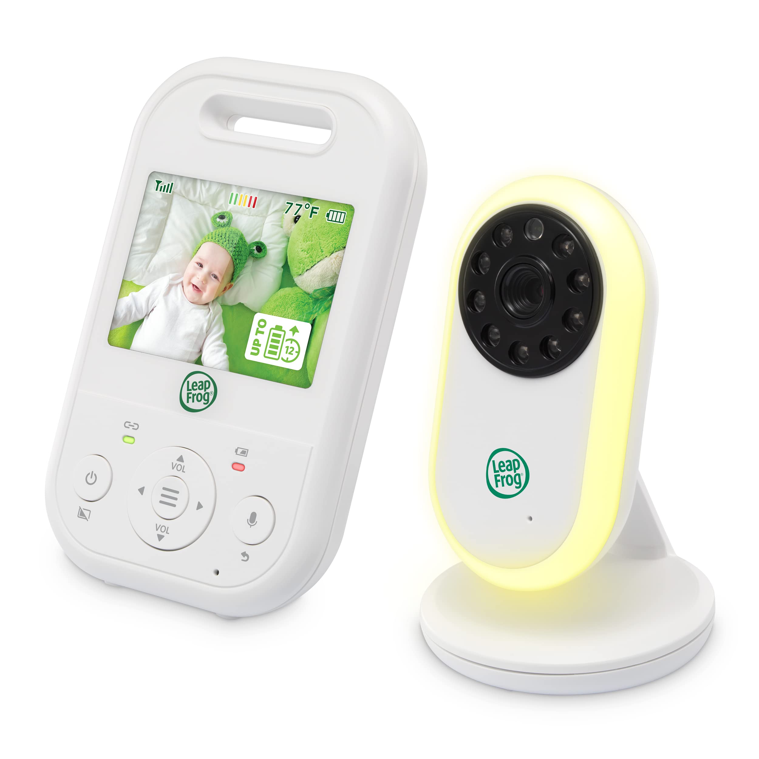 LeapFrog LF2423 Baby Monitor with Night Light Camera, 2600mAh Smart Baby Surveillance Camera with 2.8" IPS Screen, Night Vision, Temperature Monitoring, Two-Way Communication