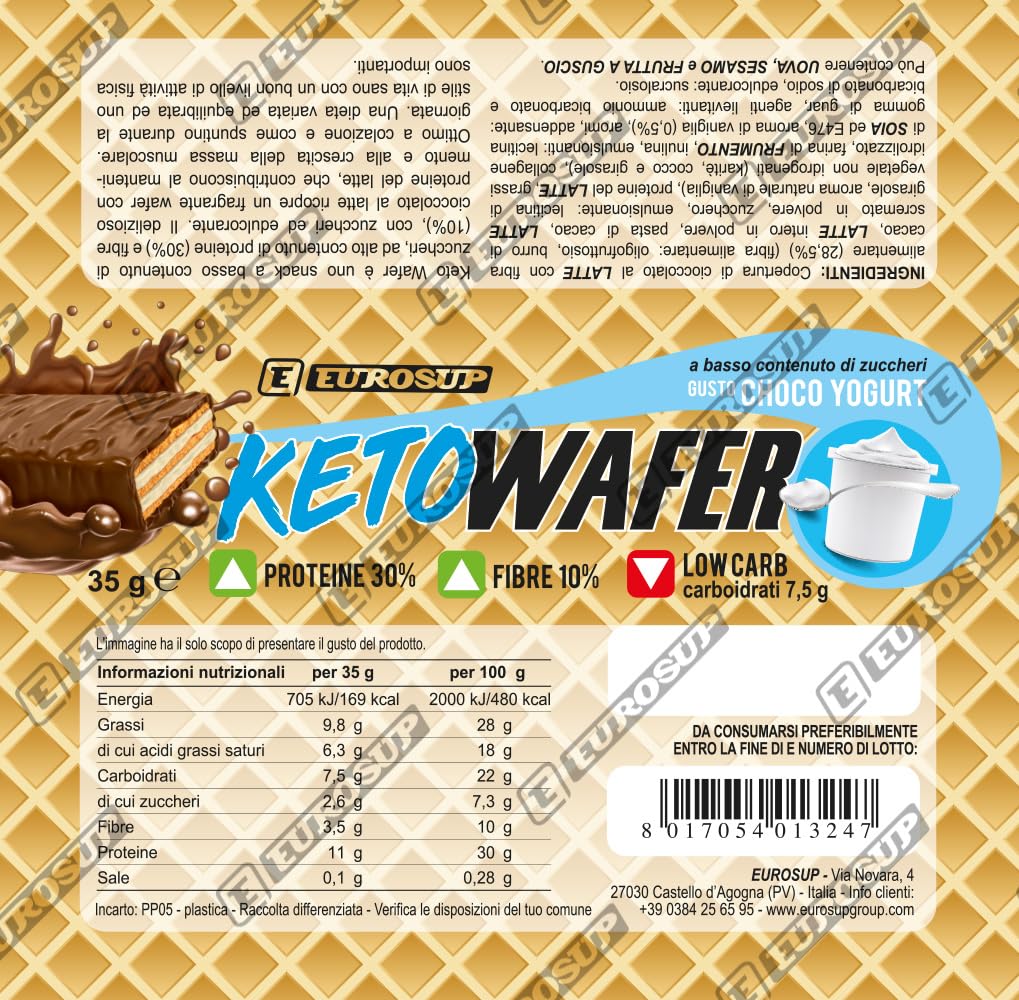 EUROSUP KETO WAFER - 24 wafer da 35 g | Choco Yogurt