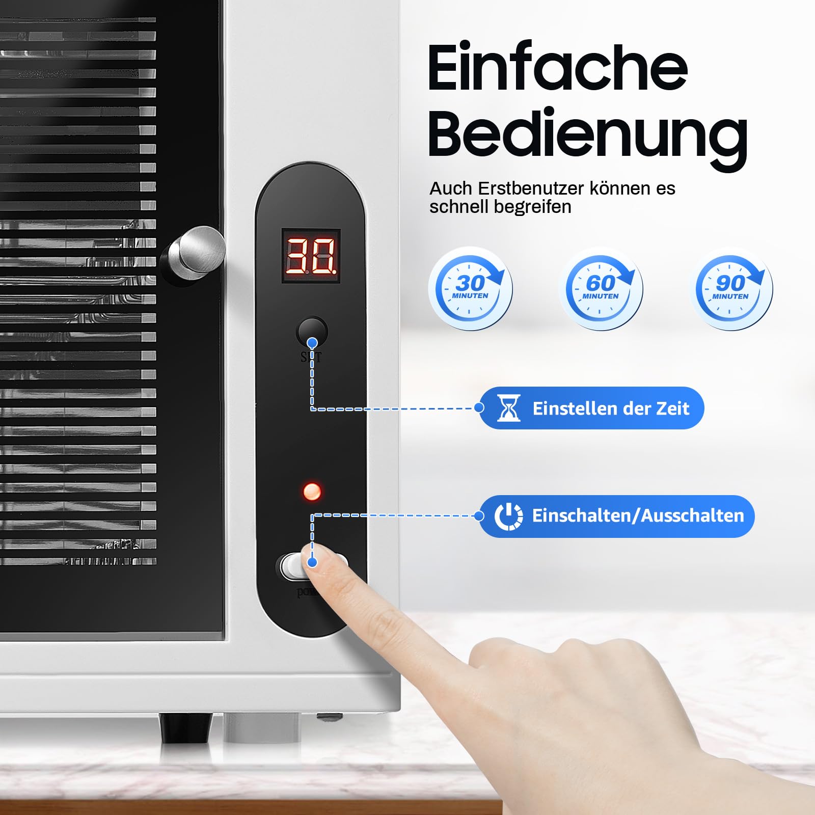 Armadio disinfettante professionale con ozono UV – Sterilizzatore 3 in 1 con display LCD e 3 funzioni timer – Per telefoni cellulari, maschere, gioielli uccidere germi grazie ai LED UV e all'ozon ad