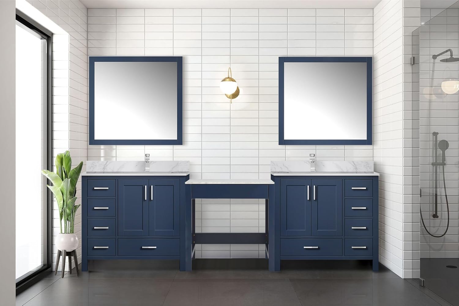 Bell+Modern Alhambra 102 in W x 22 in D Navy Blue Double