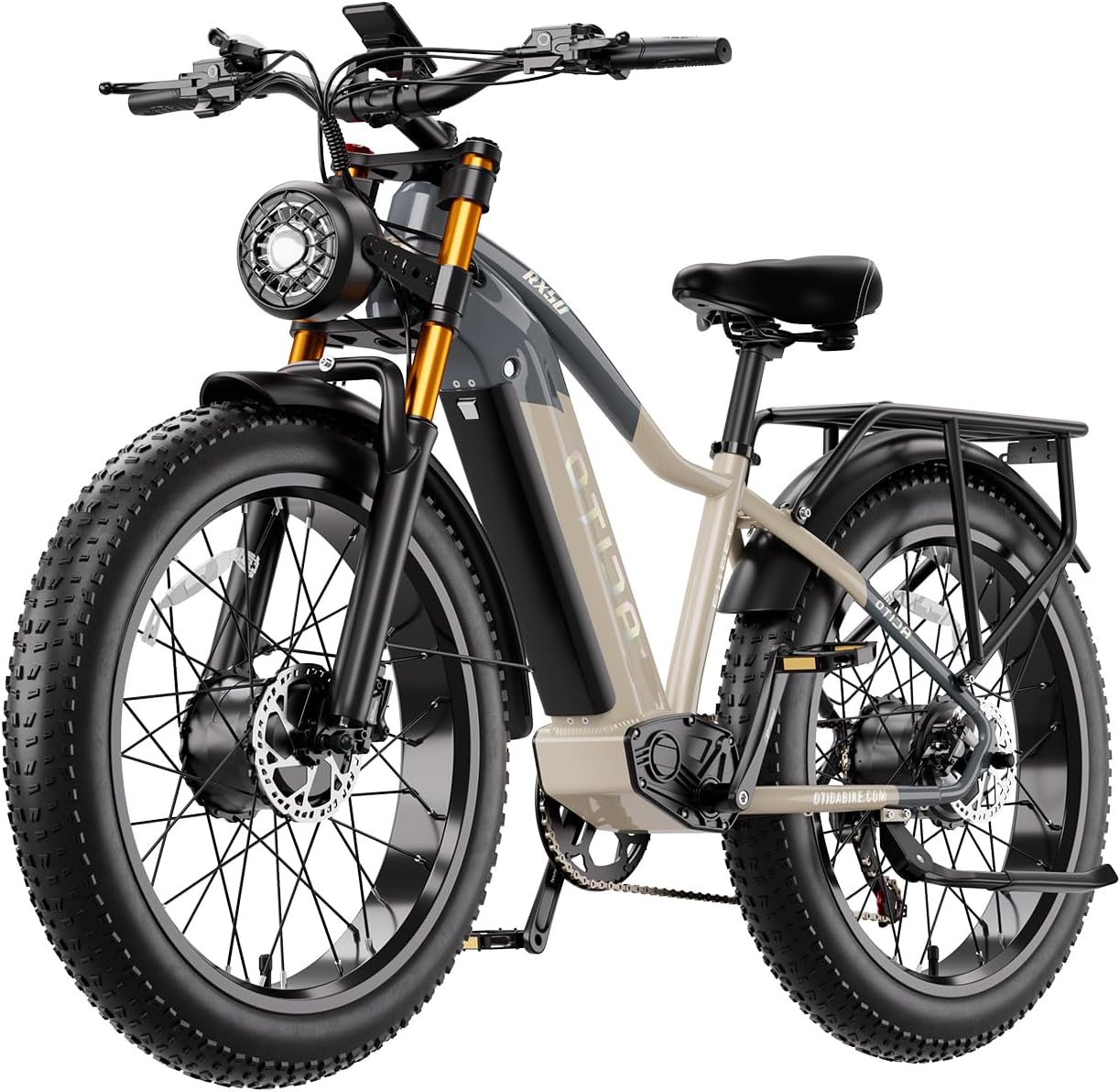 Peak 3000W Bici elettrica a doppio motore per adulti 32mph con batteria da 48V 20Ah, 26" x 4" Pneumatico Full Suspension Ebike con doppio freno Hycraulic, Ragata da E-Bike da montagna/ruota