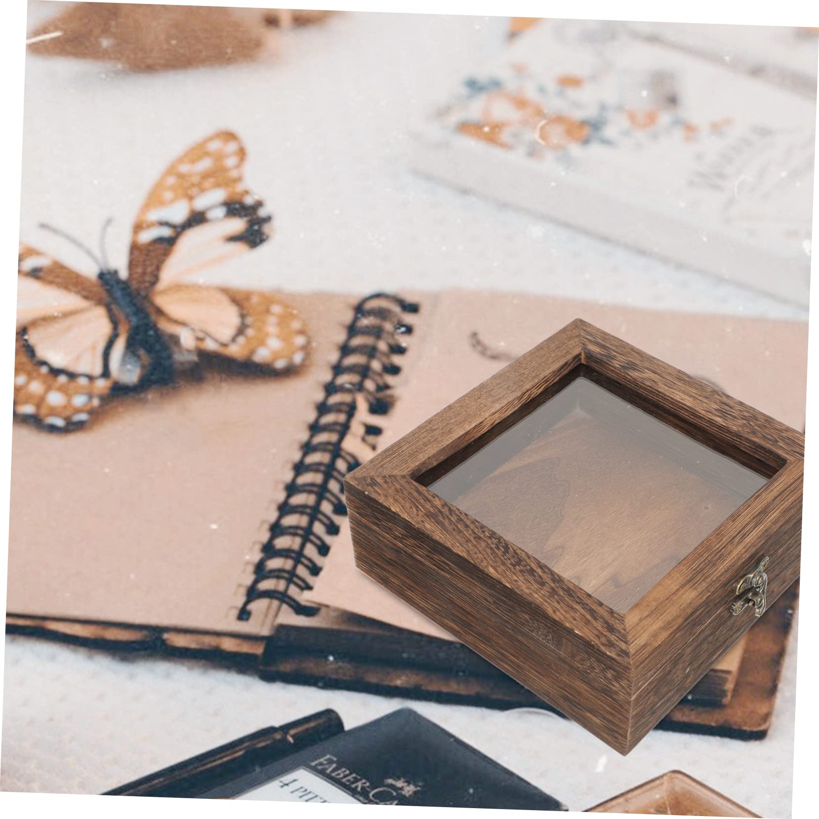 COSMEVIVI Box Butterfly Specimen Box Jewelry Organizer Tray Fragrance Holder Specimen Case Sample Case Jewelery Organizer Clear Display Case Specimen Display Case Display Cabinet Lid Acrylic