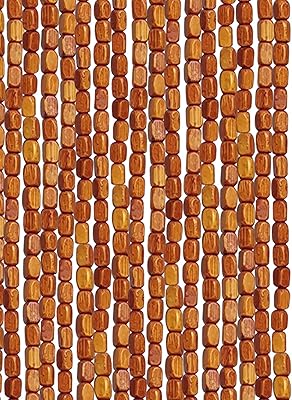 Rideau De Porte En Perles De Bois Bambou - 90x180cm - Motif 3D - Multicolore - Neuf