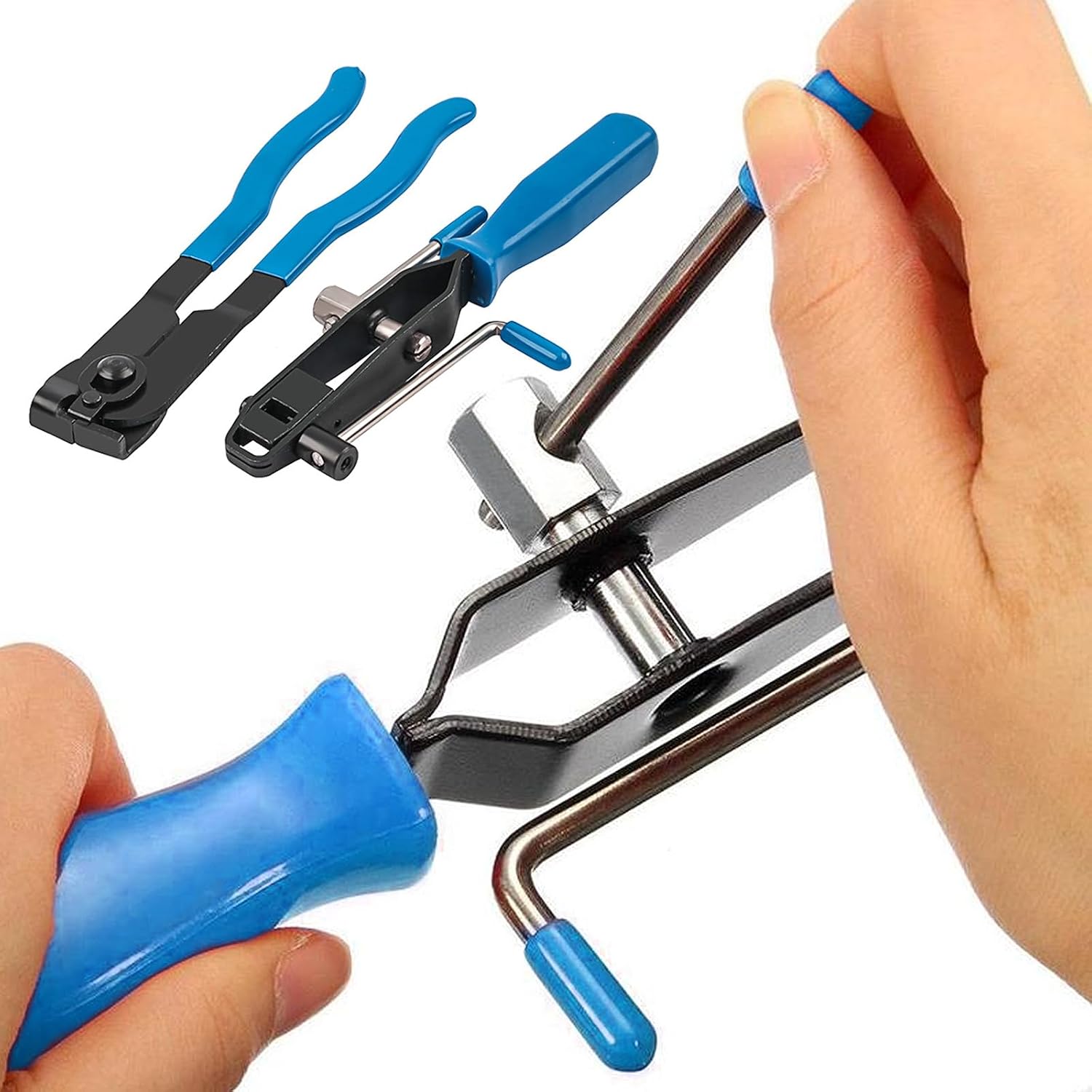 CV Joint Axle Boot Clamp Pliers, Automotive CV Boot Clamps Tool Set, Hose Clamp Pliers and Ear Clamp Pliers for CV Axle Clamp Tool, Suitable for Vehicles ATV UTV boot Clamps (Blue)