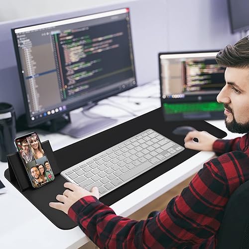 Miniatura 6 de Alfombrilla de mouse de carga inalámbrica de 15 W de carga rápida con soporte plegable para teléfono, alfombrilla de mouse para juegos, base de