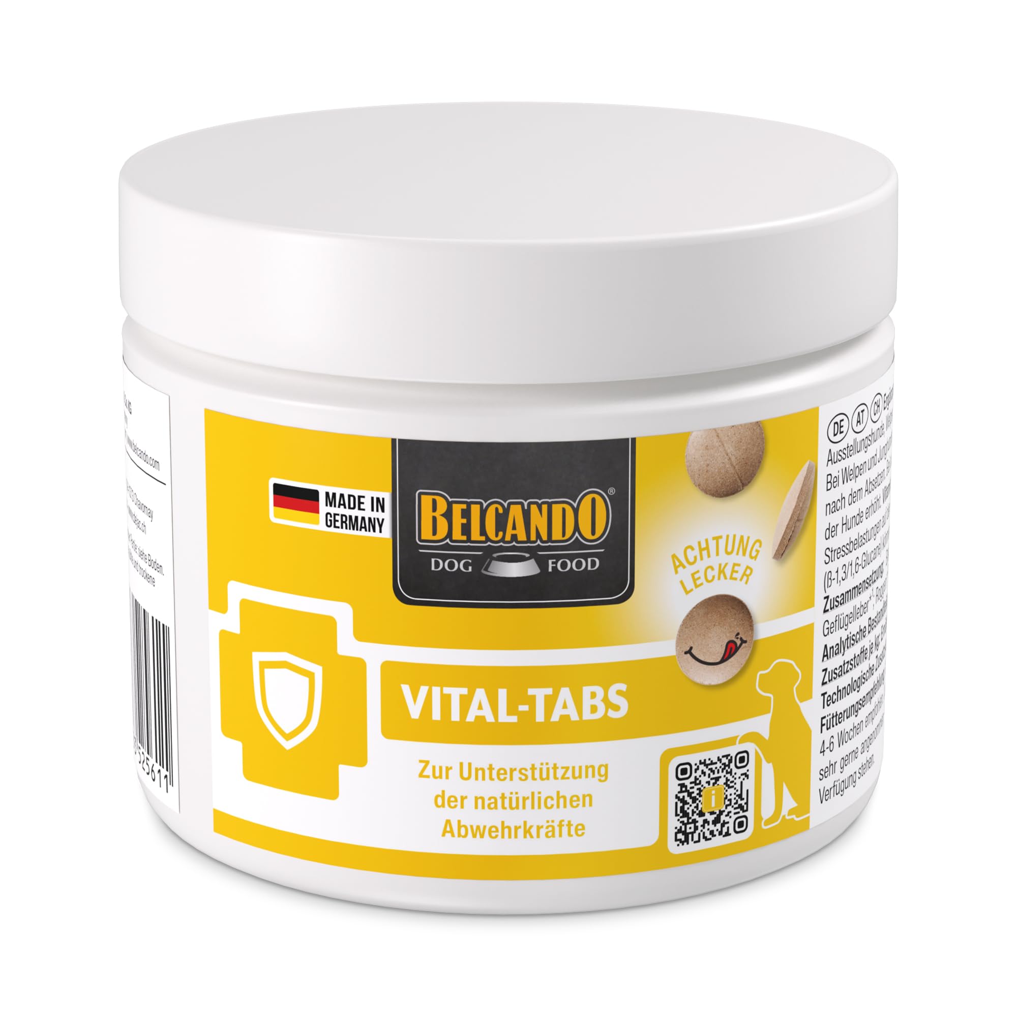 BELCANDO Vital-Tabs pour Chiens 270g – Comprimés pour Le système immunitaire avec levure de bière et Vitamine C – Soutien des défenses Naturelles – Fabriqué en Allemagne
