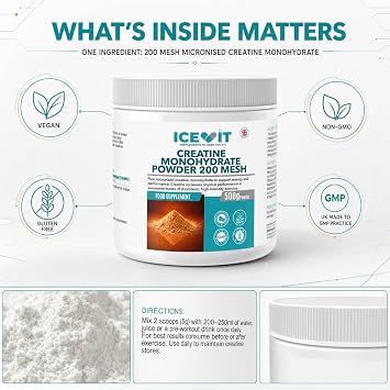 Creatine Monohydrate Powder 500g Unflavoured & Micronised