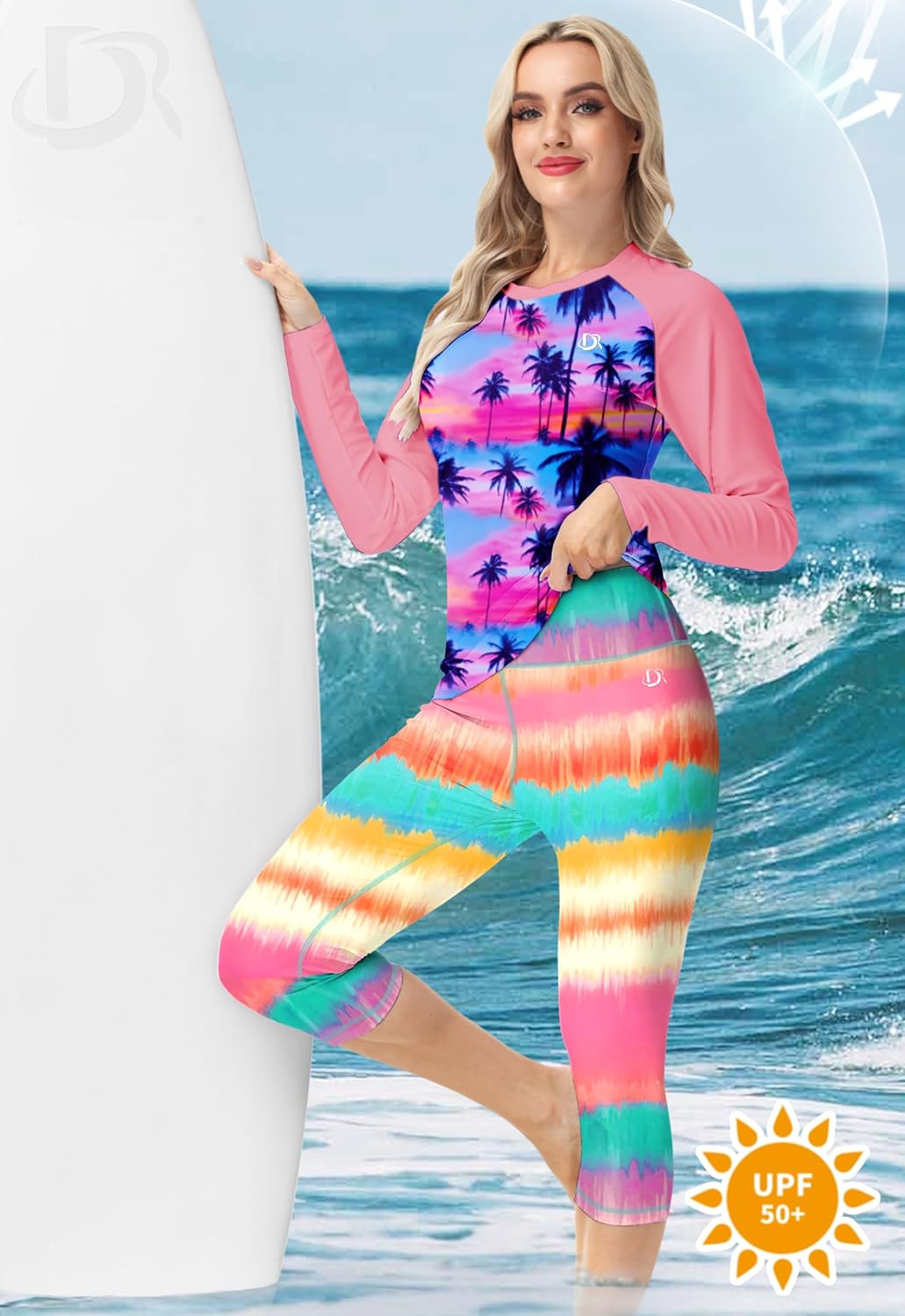 Deerose Swim Pants for Women Swim Capris High Waisted Sun Protection UPF 50+ Long Swimming Leggings Shorts - Image 3