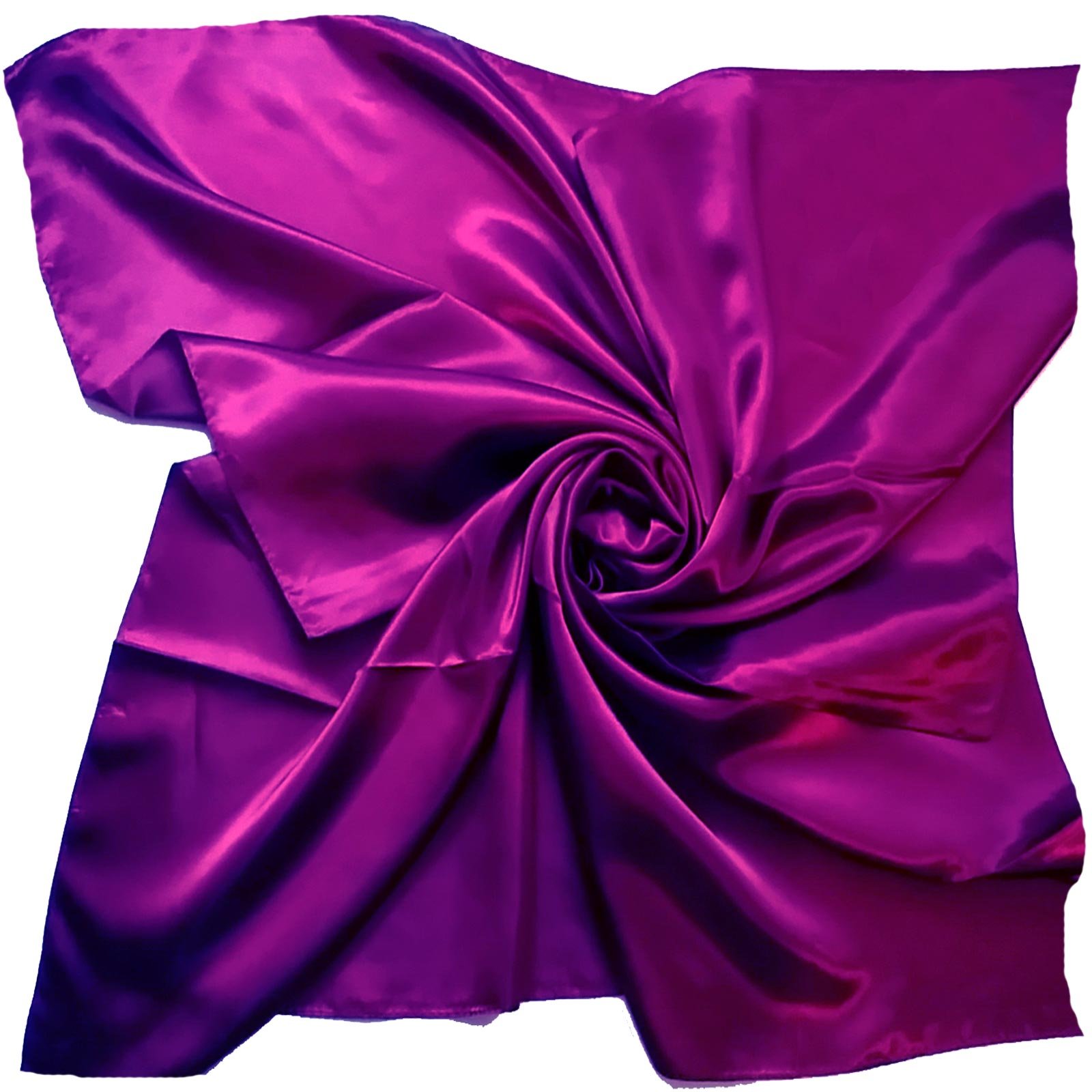 Mirror Fashion Unisex Purple Square Plain Satin Like Feel Silk Scarf Lovely Colours (Purple)