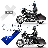 Vista 6 de Parabrisas de 6 pulgadas para Harley Davidson Touring Electra Glide Street Glide Tri Glide 1996-2013 Wave parabrisas (negro)