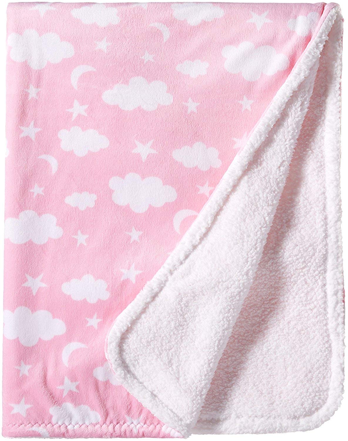 SpasilkBaby Boys Velboa Fleece Blanket with Thick Stitch Trim