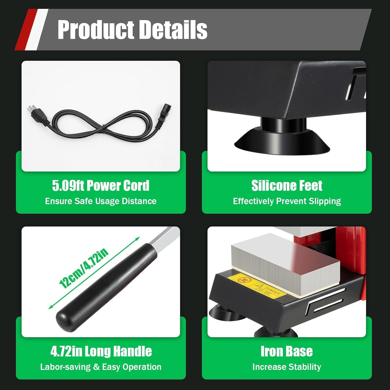 手動ロジンプレスヒートマシン、ポータブル6&times;12cm高圧ロジンプレス、Puレザー、花、植物油抽出用ホットプレス &ndash; 家庭用に最適