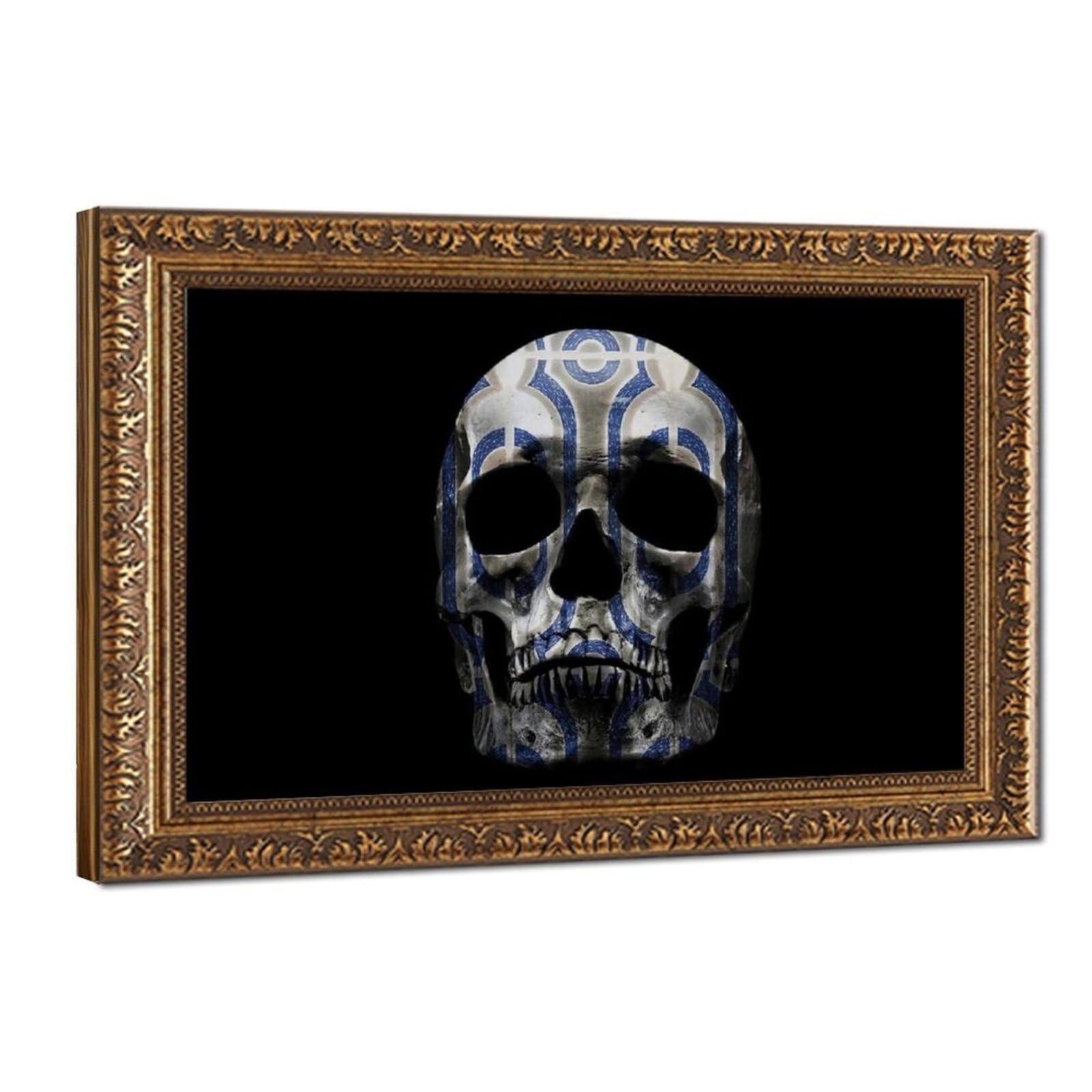 Bareronor Human Skull Poster Canvas Poster Bedroom Decor Landscape Office Room Decor Gift 16" L X 24" W