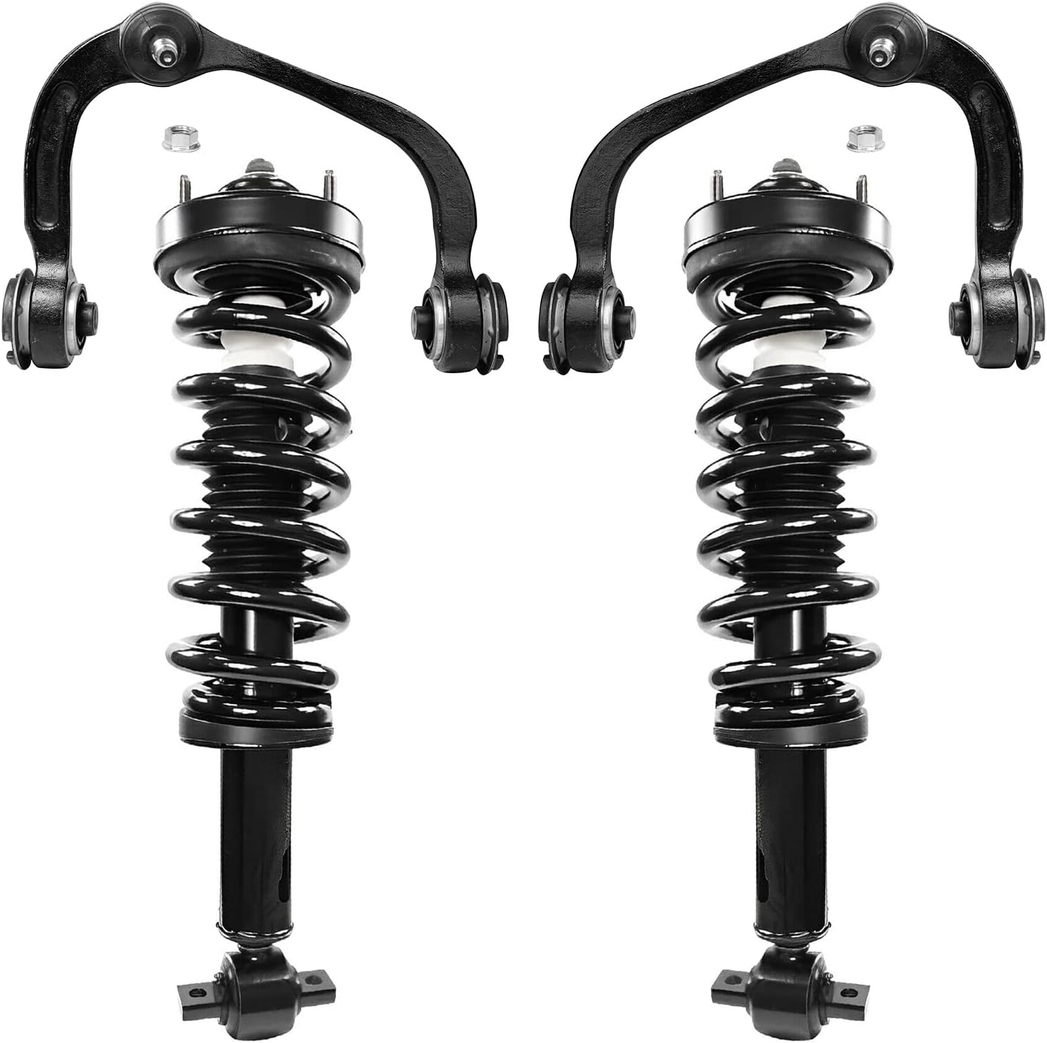 Detroit Axle - Front Struts & Coil Springs Upper Control Arms w/Ball Joints Replacement for 2014 Ford F-150 4WD - 4pc Set