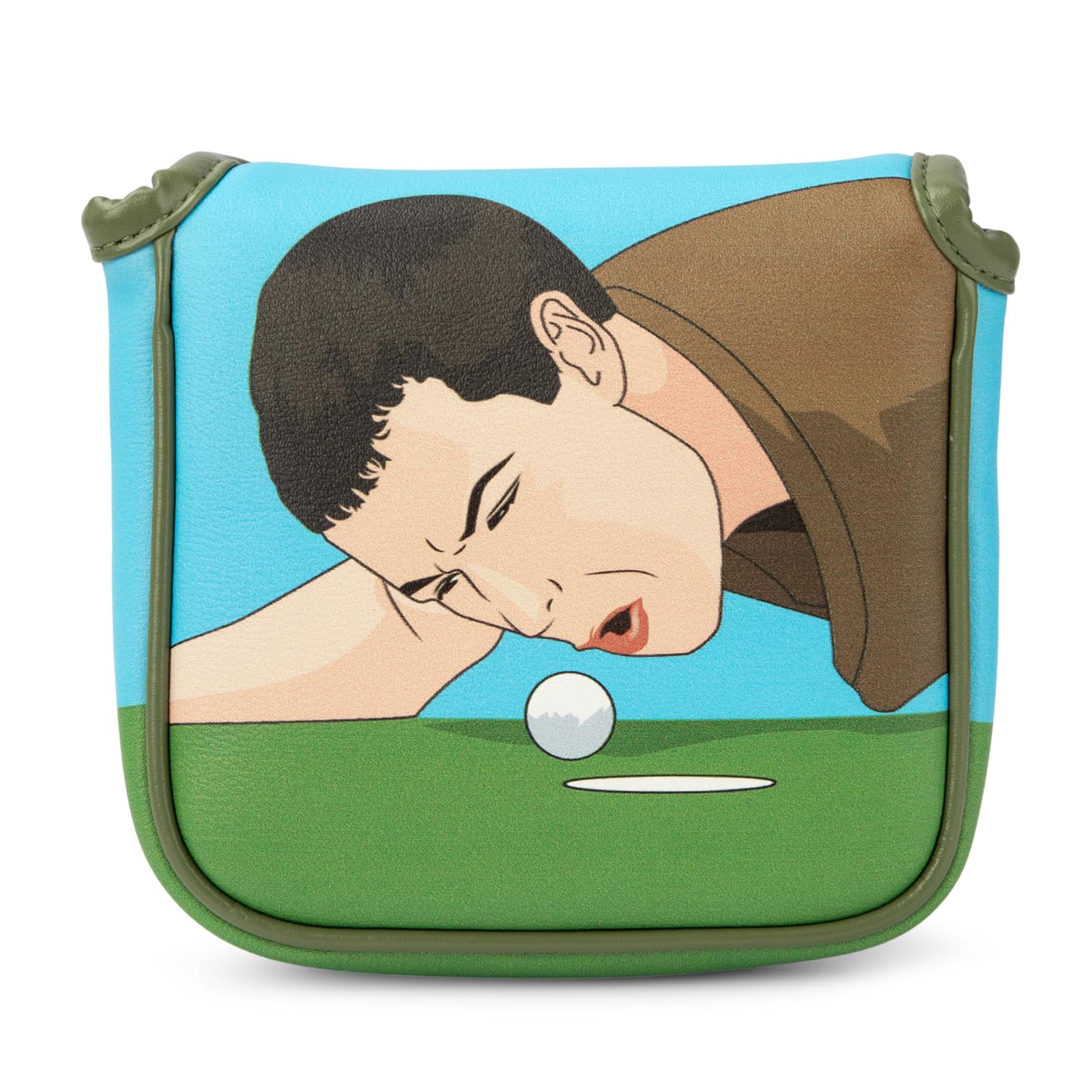Divertida funda de putter de golf con cierre magnético de cuero para todas las marcas