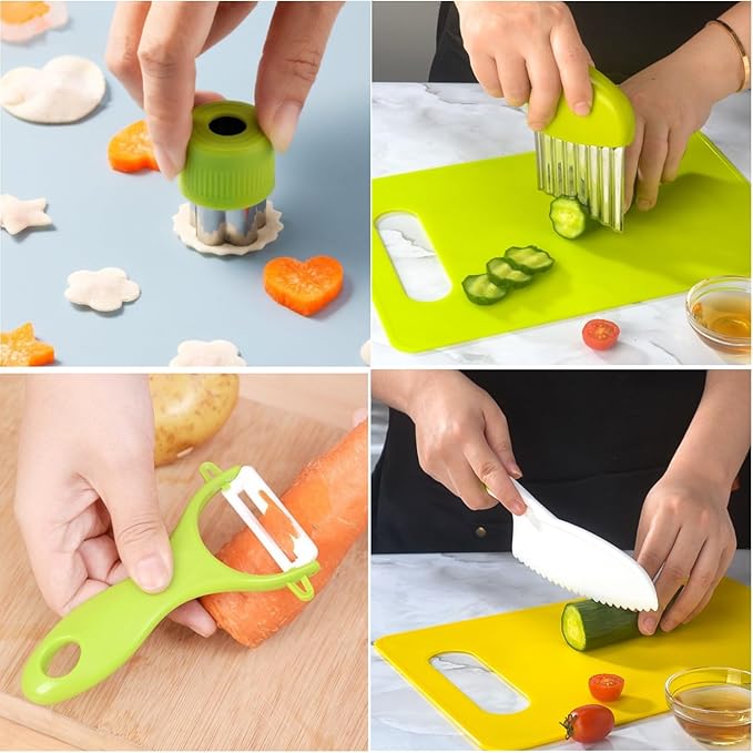 Set Cuchillos Cocina 17 Piezas Polipropileno y Madera Tablas miniatura 4