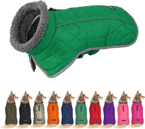 Fragralley Dog Coat Large, Waterproof Dog Jacket with Warm Fleece Lining, Adjust