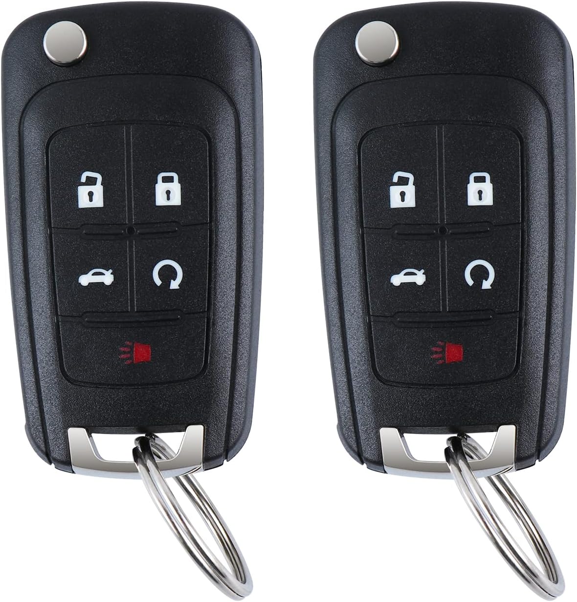 PJCA Replacement Uncut Trunk Car Key Fob Keyless Entry Remote Flip Fits 2010-2019 Chevy Equinox,2011-2016 Chevy Cruze,2010-2016 Chevy Malibu Camaro OHT01060512 Pack of 2