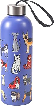 Eco Chic Reusable Thermal Bottle Stainless Steel Leakproof Insulated Water Bottle Dogs Blue