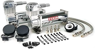 VIAIR 444C Dual Air Compressor for Air Suspension (2 Pack) 12V Continuous Duty Cycle Compressor for Air Tanks, Bags & Air Horns 200 PSI (Chrome)