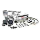 VIAIR 444C Dual Air Compressor for Air Suspension (2 Pack) 12V Continuous Duty Cycle Compressor for Air Tanks, Bags & Air Horns 200 PSI (Chrome)
