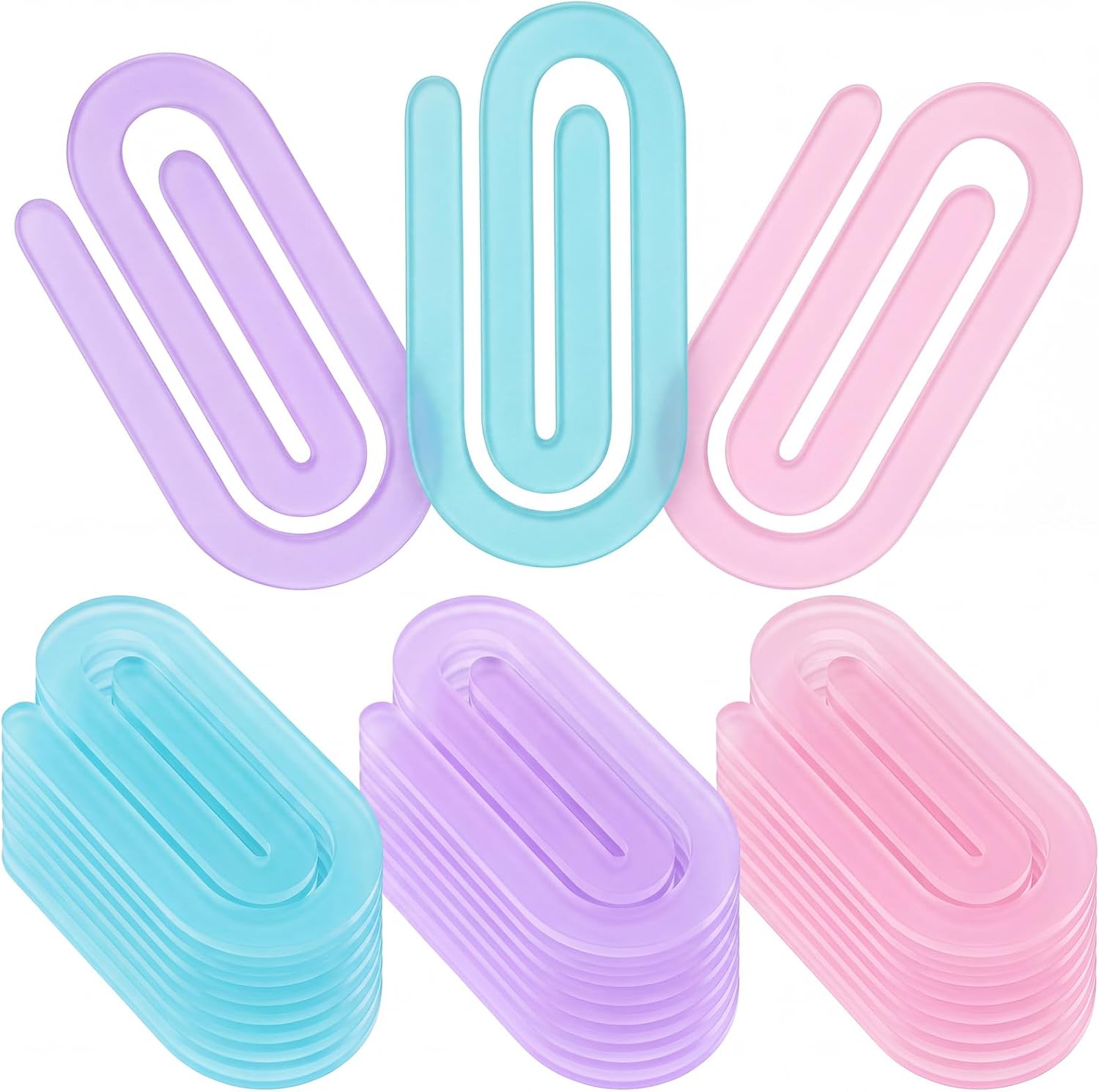 24 Pcs 3.9" Jumbo Acrylic Paper Clips Back to School Gift