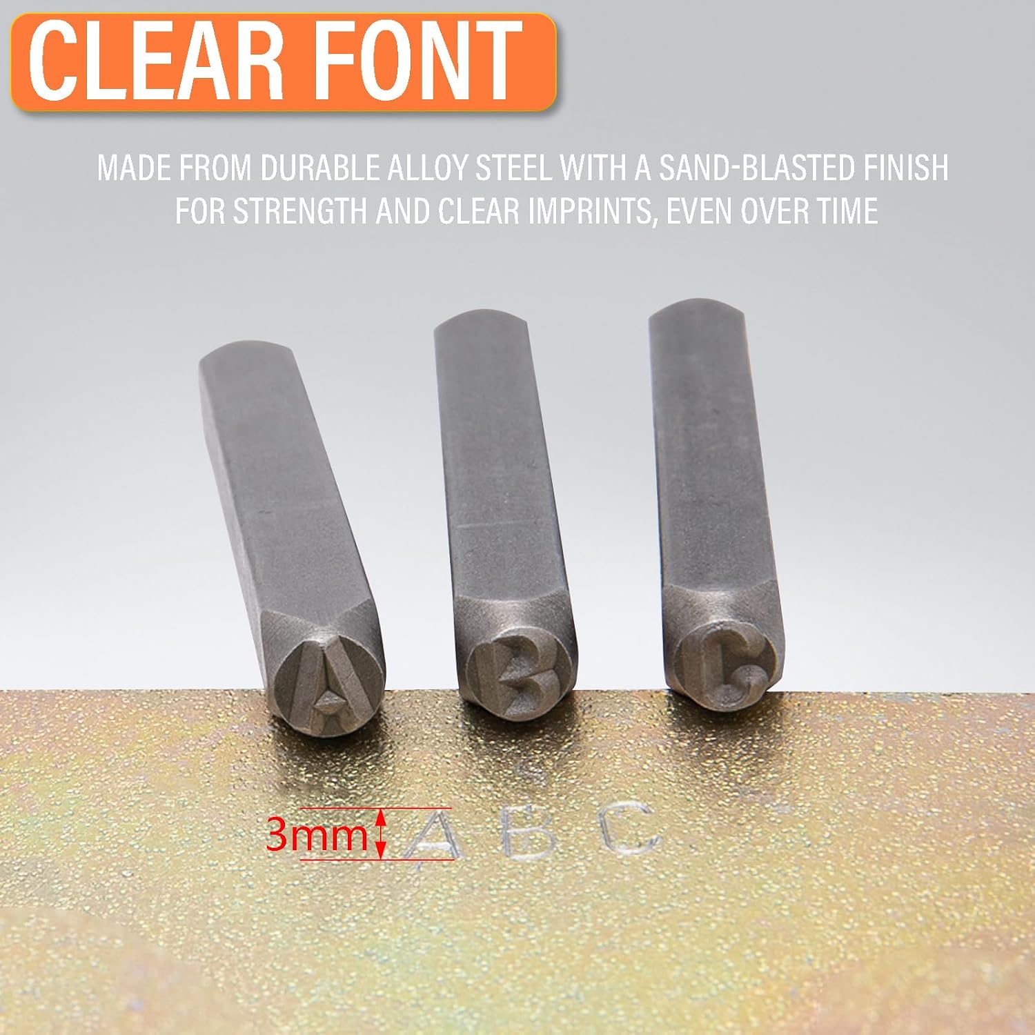 Metal Letter Punch Set (1/8”) 3mm,36PC Steel Number and Letter Stamp Set,Stamping Tool Set kit for Imprinting Metal, Plastic, Wood, Leather. image 4