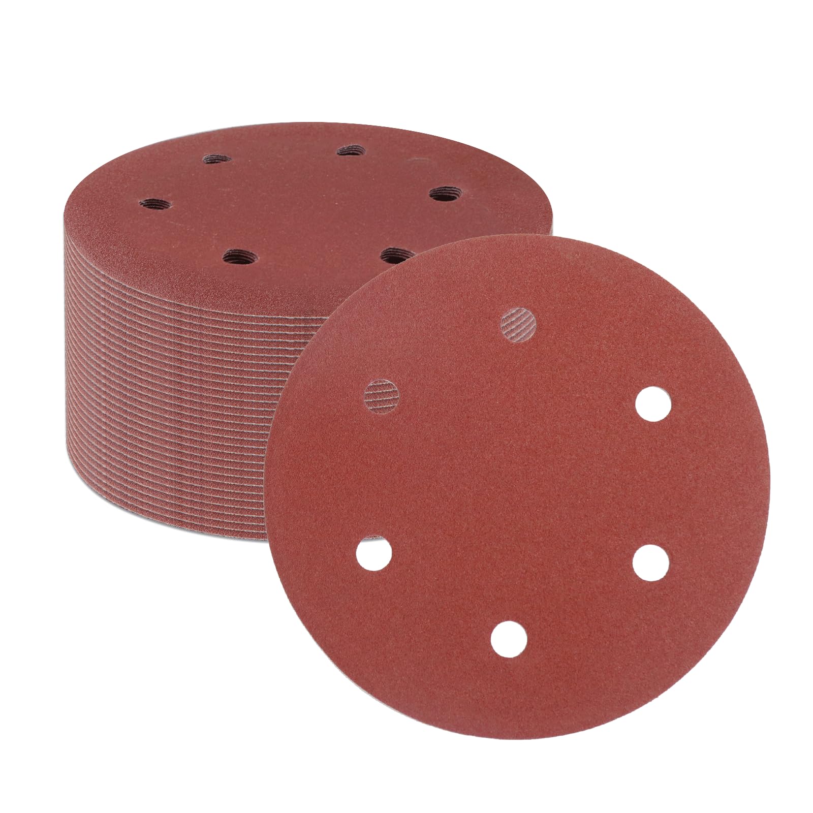 POSENPRO30 PCS 9-Inch 225mm 6-Hole Hook-and-Loop Sanding Discs Sander Paper for Drywall Sander -5 Each of 100 120 150 180 240 320 Grits