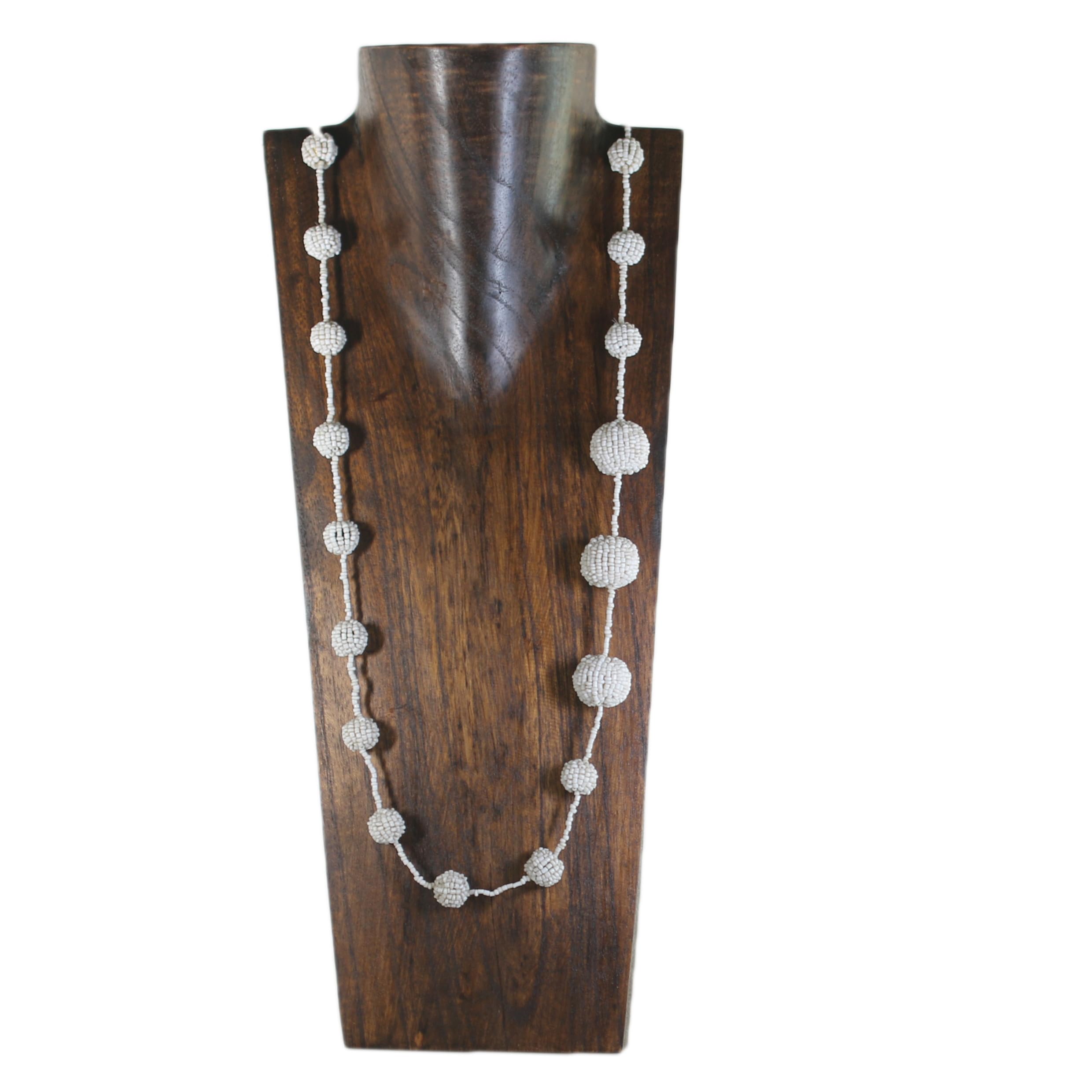 Schmuckständer Kettendisplay Schmuckbüste aus Holz 40 cm – Handgefertigtes Halsketten-Display für Ketten bis 80 cm, für Schaufenster, Messen, Schmuckaufbewahrung (Braun-40cm)