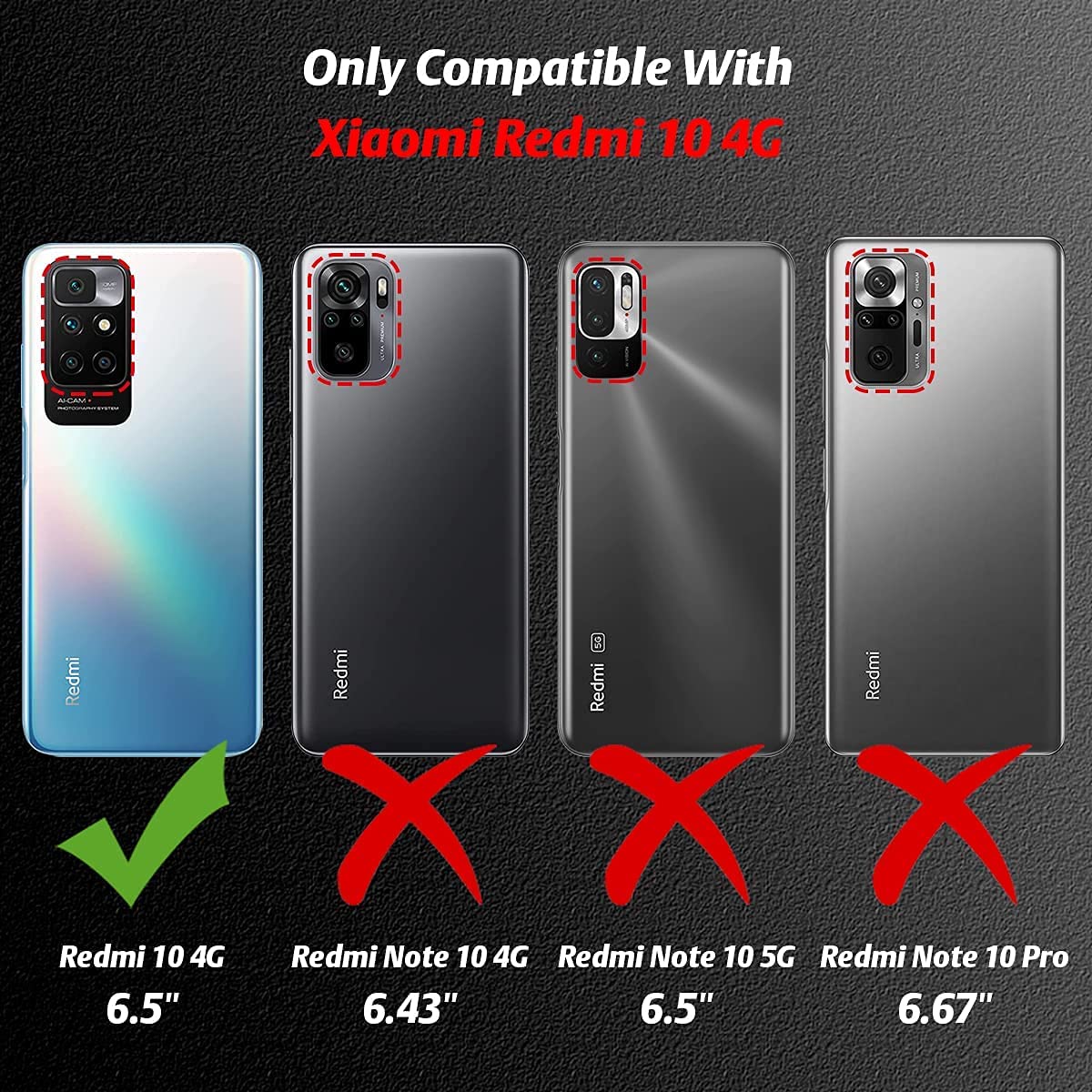 Verco custodia per Redmi 10, Case per Xiaomi Redmi 10 (2022) Cover PU