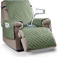 Vista 25 de Ruaozz Funda para silla reclinable 100% impermeable, antideslizante, de gran tamaño, para silla reclinable grande, lavable, con correas elásticas