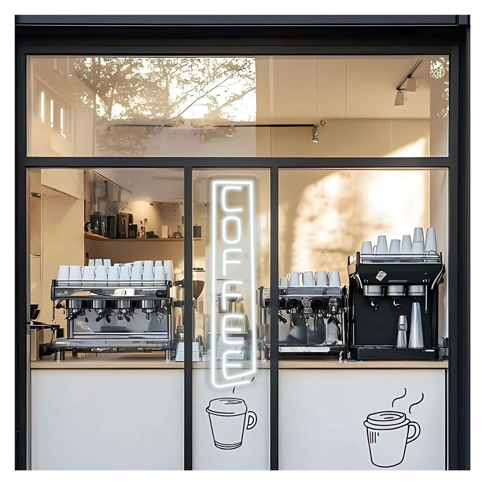 Rongch D Hanging Art Signs Vertical Coffee Neon Sign,Suitable For Man Cave Home Bar Wall Ecor With Immable 11Cmx40cm(D)