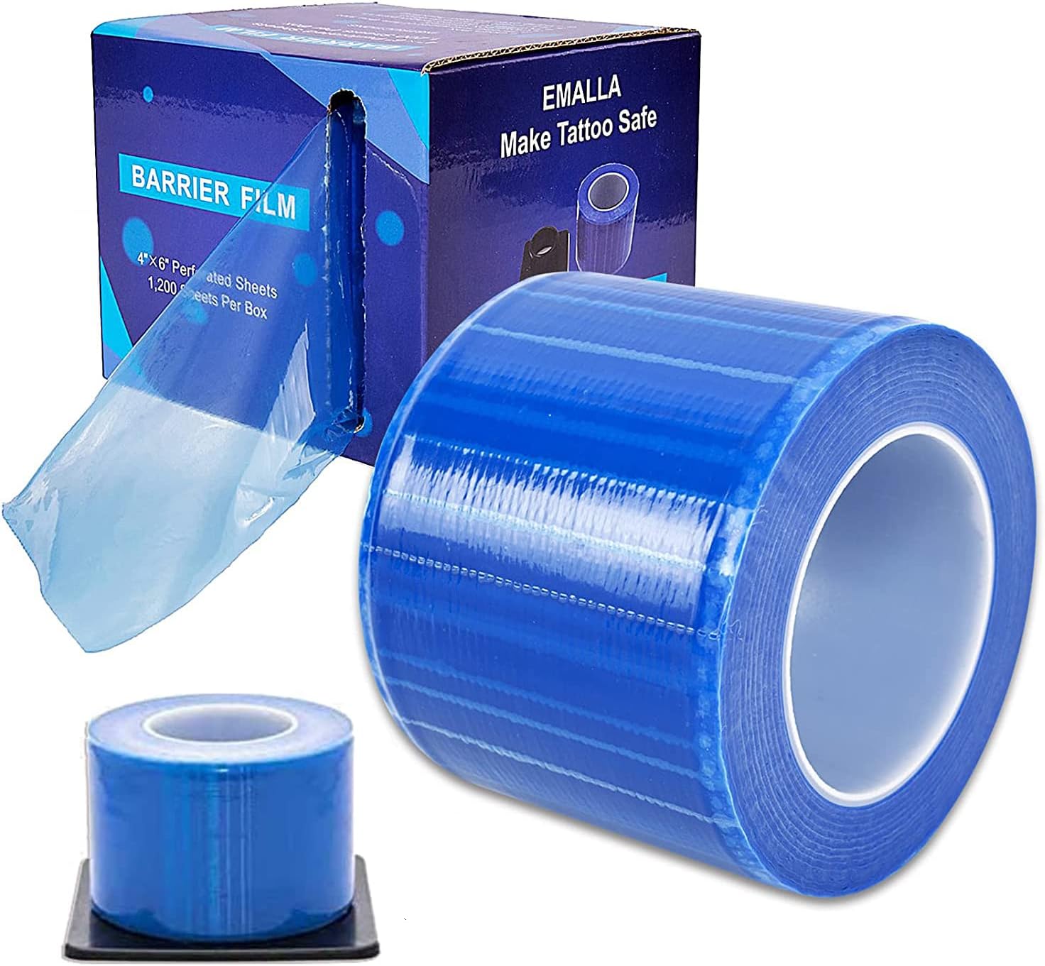 Tattoo Barrier Film - Barrier Film 1200 Sheets 4'' x 6'' Tattoo Dental Disposable Protective PE Barrier Film with Dispenser for Defend Against Infections