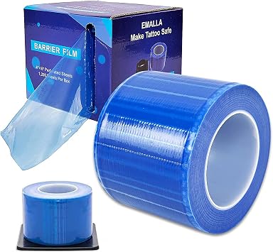 Unihubys Barrier Film - 1200 Sheets 4'' x 6'' Tattoo & Dental Protective PE Film with Dispenser