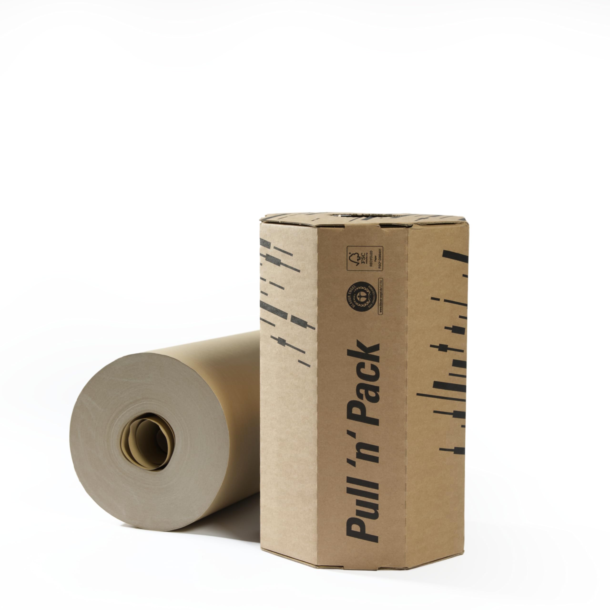 LEIPA Pull 'n' Pack Refill | 2 Rollen à 350m (700m) | Braun | Nachfüllrollen ohne Spender, passend für alle Systeme | Blauer Engel | 100% Recyclingpapier