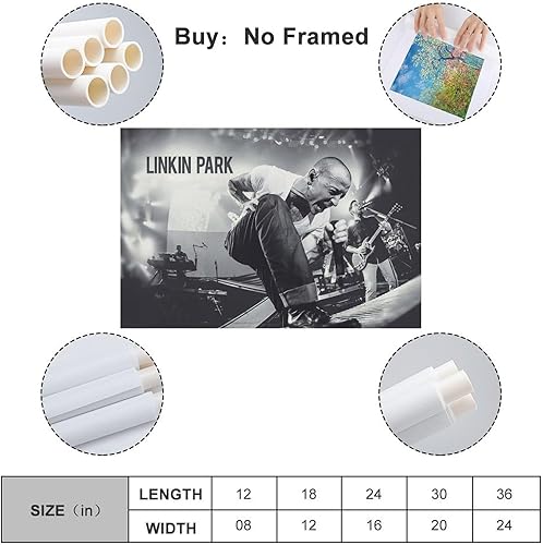Miniatura 2 de ROCK Music LinKin Park - Póster musical para decoración artística, pintura estética, arte de pared, lienzo para decoración de dormitorio, 16 x 24