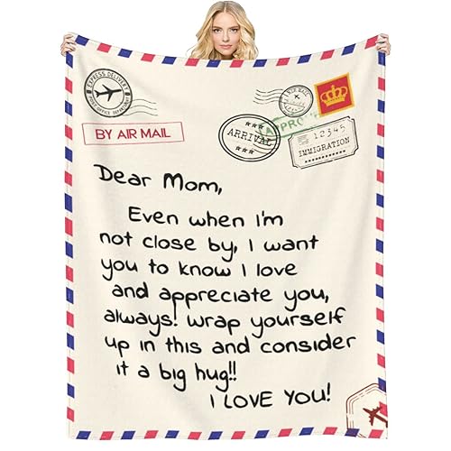 Throw Blankets Anniversary Birthday Gift for Mom from Daughter Son,