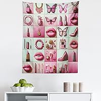 Vista 162 de Ambesonne Tapiz de isla tropical, olas del océano en la playa de Seychelles al atardecer horizonte, decoración de tela para colgar en la pared